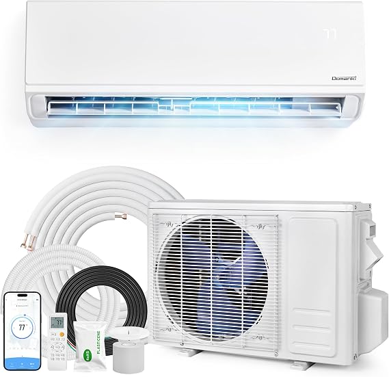 Domanki 12000BTU Mini Split AC/Heating System,Wall Mounted Air Conditioner