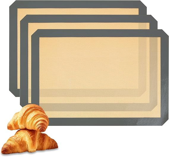 3 Pack Silicone Baking Mat, 16.5"x11.6"(42 x 29.5 cm)