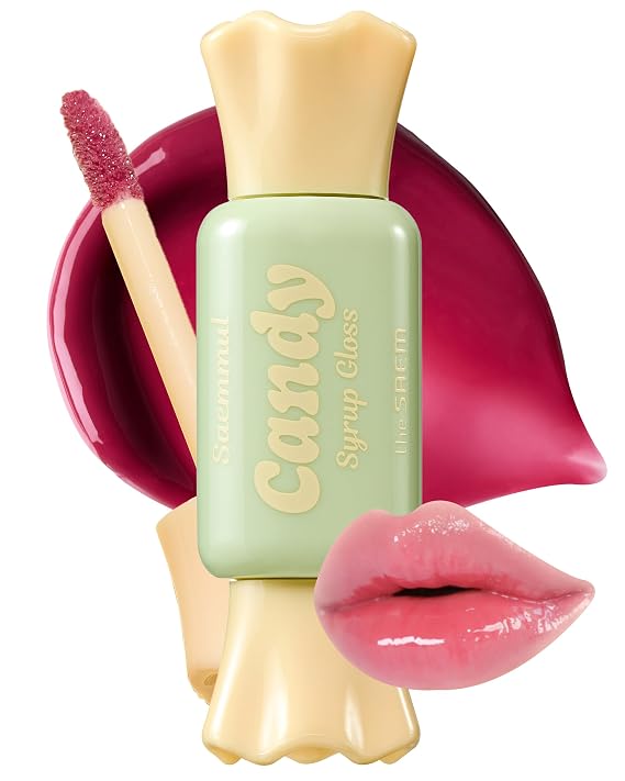 THESAEM Saemmul Candy Syrup Gloss - 01 Guava Syrup MLBB Pink - Korean Plumping Lip Gloss Syrup Shine Volume Layer - High-Gloss Moisturizing with Candy-Like Finish, 0.2 fl.oz.