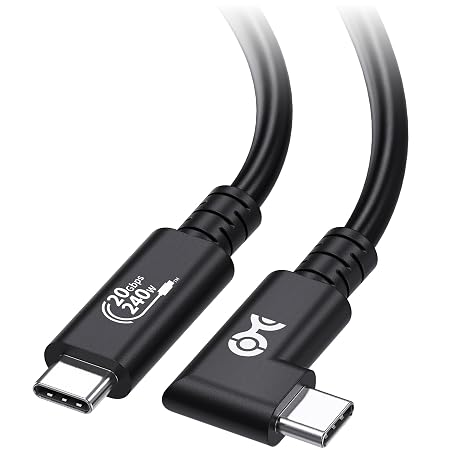 Cable Matters [USB-IF Certified] 20Gbps Right Angle USB4 Cable, 6.6ft