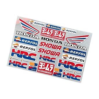 Suitable for Honda Motorcycle Decoration Stickers Reflective Waterproof Helmet Racing Decals HRC Accessories Sponsor Stickers