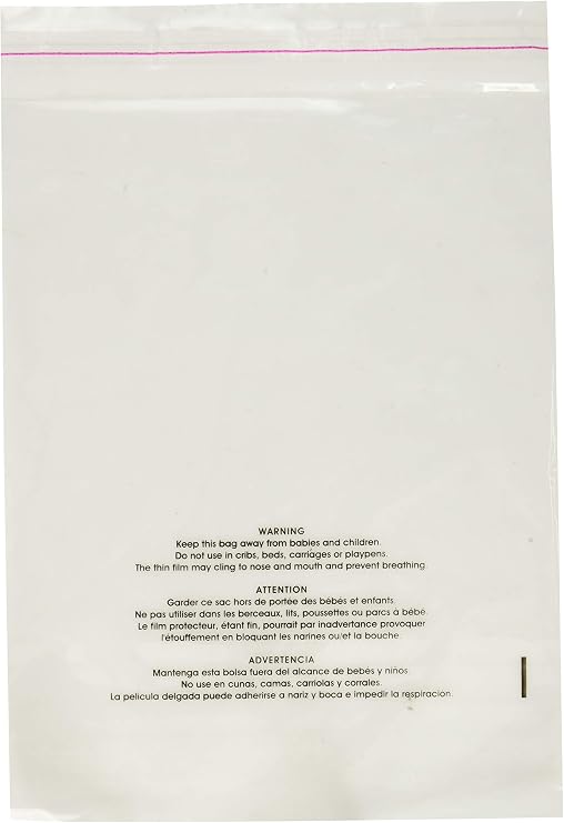 Uline Clear Poly Mailers Plastic Bundle Bags 8" x 10" 1.5 mil Suffocation Warning Bags, 100 Pack (S-16790)