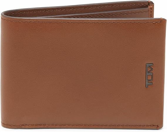 TUMI - Nassau Slim Single Billfold Leather Wallet for Men - Cognac