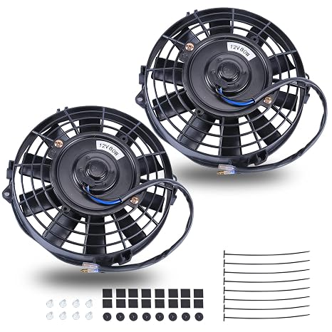 7''Inch Slim Fan Push Pull Electric Radiator Cooling Fan Black