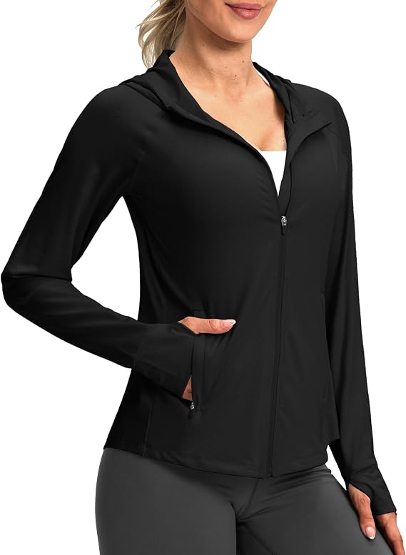 G Gradual Women's UPF 50+ Sun Protection Hoodie Jacket Lightweight Zip Up Jackets Long Sleeve Shirts for Women Hiking Outdoor