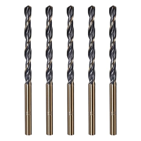 5 PCS 1mm Twist Drill Bit, HSS 4341, Gold Black Coated | Straight Shank, Drilling Bits for Home Improvment DIY, Metal, Wood, Plastic
