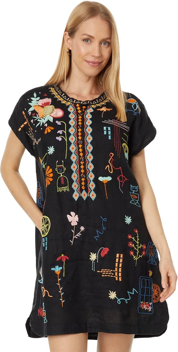 Johnny Was Lemona Linen Shift Dress