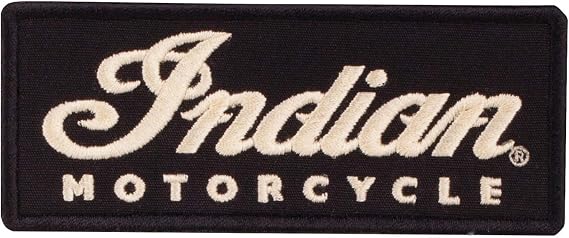 Indian Motorcycle Embroidered Script Logo Patch, Black