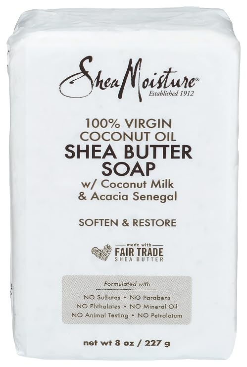 SHEA MOISTURE 100% Virgin Oil Butter Soap, Coconut, 8 Oz (U-BB-2690)