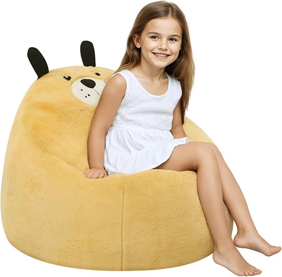 COMAX Bean Bag Chairs for Kids, Toddler BeanBag Sofa with Filler Bean Couch Stuffed for Boys and Girls, Lazy Floor Chair for Playroom, Nursery Room, Dog