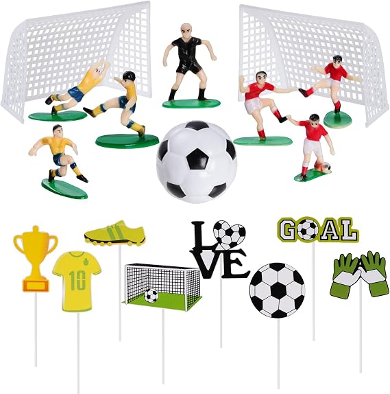 Pistha Soccer Cake Topper Decoration for Soccer Birthday Party Decorations