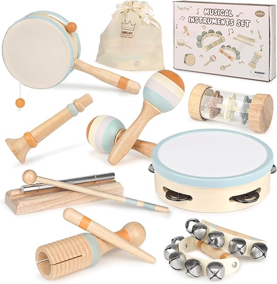 Vanplay Baby Musical Set - Wooden Montessori Toys for 2 3 Year Old