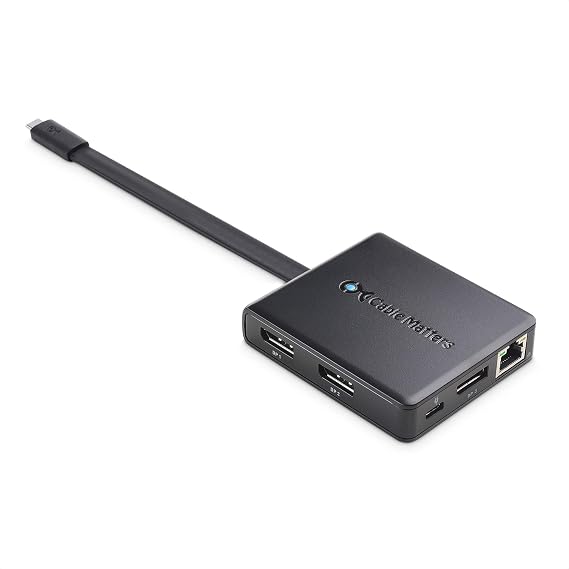 Cable Matters Triple Monitor USB C Hub, 3X DisplayPort, 100W Charging