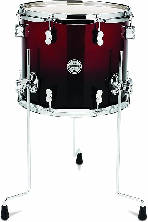 Pacific Drums PDCM1416TTRB 14 x 16 Inches Floor Tom with Chrome Hardware - Red to Black Fade