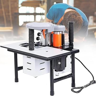 NOGRAX Portable Edge Bander Double Sided Glue Woodworking PVC Edge Banding Machine Building Supplies, Adjustable Speed Control,Width 10-60mm,Thickness 0.3-3mm Wood Working Bander