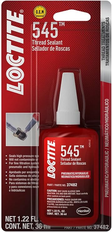 Loctite 37482 545 Pneumatic/Hydraulic Thread Sealant Bottle - 36 ml