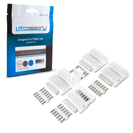 Litcessory 6-Pin to Cut-End Connector for Philips Hue V3/WiZ Lightstrip
