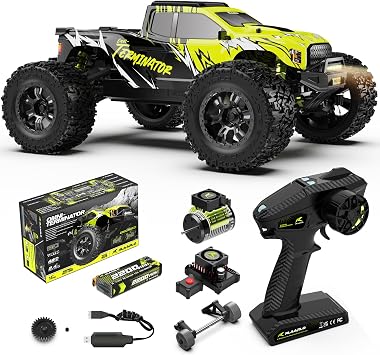 AMORIL 1/10 RTR Brushless Fast RC Cars for Adults,Max 50mph Hobby Electric Off-Road Monster Truck,Waterproof High Speed RC Car 4WD Remote Control Car with 3S Lipo,Green