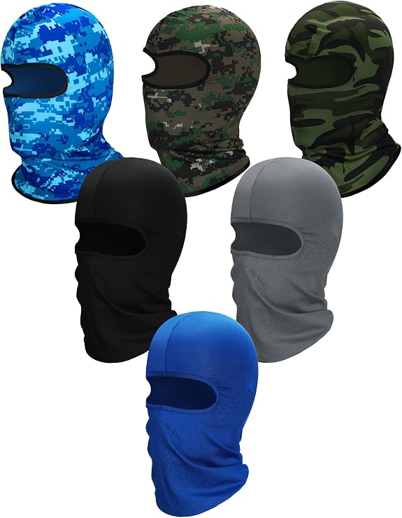 Syhood 6 Pcs Ski Mask Balaclava Full Face Cover Windproof Mask Polyester Ice Silk UV Protection for Men Women Outdoor Sports