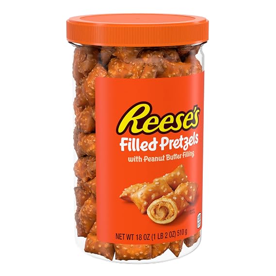 Reese's Filled Pretzels Peanut Butter Nuggets Jar, 18 oz