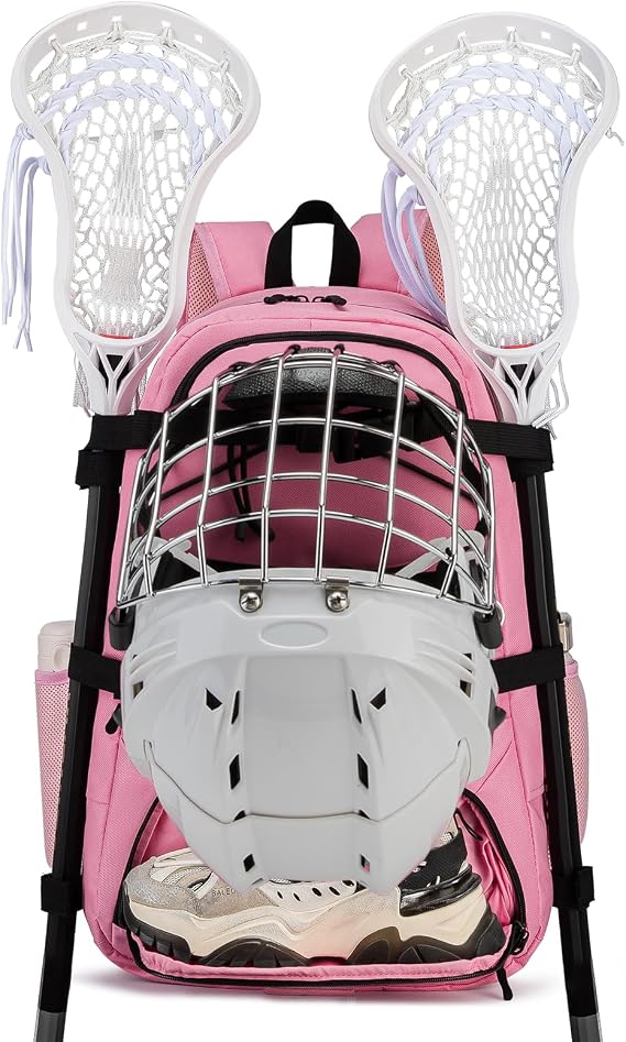 ROYALFAIR Lacrosse Bags - Extra Large Lacrosse Backpack with Two Sticks holder and Separate Cleats Compartment Field Hockey Bag