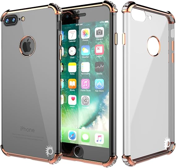 iPhone 8 Plus Case, Punkcase [Blaze Series] Protective Cover W/PunkShield Screen Protector [Shockproof] [Slim Fit] for Apple iPhone 7/8/6/6s Plus [Rose Gold]