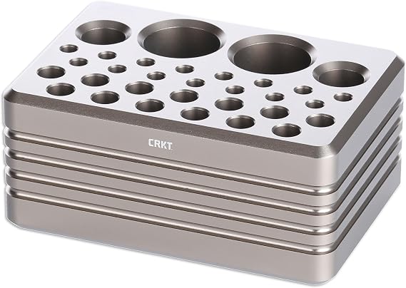 CRKT Driver and Bit Storage Block, Gray, 9916 | Stores 1/4 and 4mm Bits, Aluminum