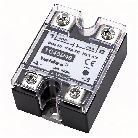 Twidec/Output Single Phase SSR Solid State Relay 40A 3-32V DC to 24-480V AC SSR-40DA