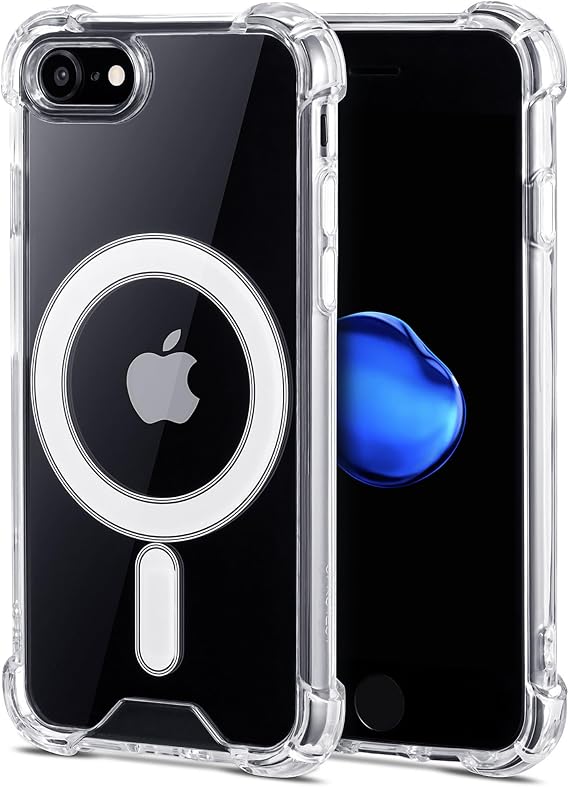 JProtect Magnetic Case for iPhone SE for MagSafe Case/for iPhone SE 3rd gen 2022 / 2nd gen 2020 / iPhone 8/7 / Clear Phone Shockproof Magnetic Cover for iPhone SE Case for MagSafe