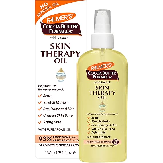 Palmers Cocoa Butter Formula Skin Therapy Moisturizing Body Oil with Vitamin E & Pure Argan Oil, Deep Body Moisturizer for Dry, Damaged Skin, 5.1 Ounces