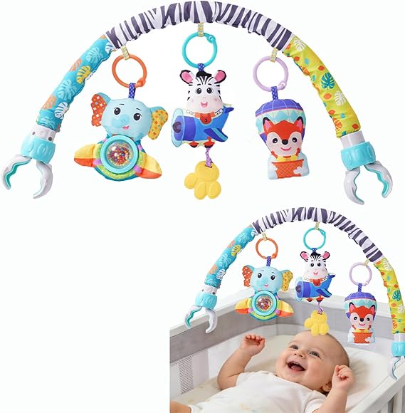 Pau1Hami1ton Baby Stroller Arch Toys, Car Seat Toys,Bouncer Toy Bar/Mobile for Bassinet,Adjustable Baby Hanging Toys Fit for Crib Bed,Stroller,Car Seat.S-19(Aircraft)