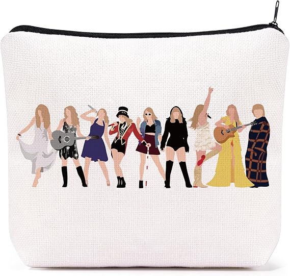 Frerdui Music Lover Makeup Bag Gifts for Women, Singer Makeup Bags, Singer Merch Cosmetic Bag for Next Era, Gift for Women Friends Birthday Mother's Day Nurse Graduation Gift for Her Music Lovers