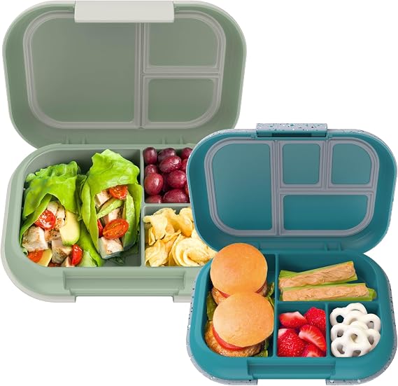 Bentgo Chill Kids (Truly Teal) and Chill Max (Clay Green & Gray) Lunch Box Set