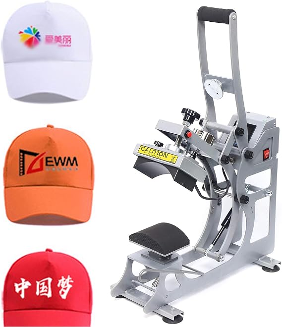 Hat Heat Press Machine, Semi-Automatic Mag-netic Cap Heat Press Machine with LCD Digital Screen, Cap Ironing Machine Hot Labeling Machine, Heat Transfer Printing Machine for Caps
