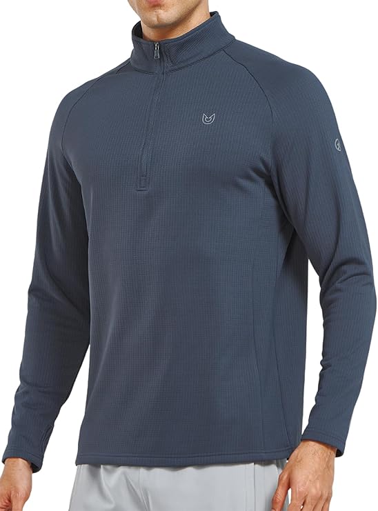 NORTHYARD Men's Quarter Zip Pullover Fleece Lined Long Sleeve Running Shirts Golf Sweatshirts Outdoor Thermal Layer Hiking