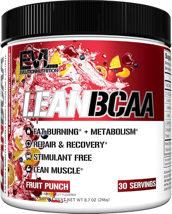 EVL Lean BCAA Amino Acids Powder with CLA & Carnitine - Fruit Punch
