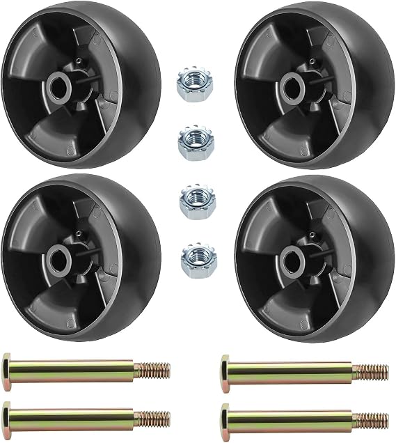 734-04155 Deck Wheel fit for Cubcadet&MTD&Toro&Troy Bilt&Crafts man Riding Zero Turn Tractor ZTR ZT1 XT2 RZT LX460 D105 42" 46" 48" Deck,112-0677 72-025 210-275,Pack of 4 with Bolt Nut prime&swift