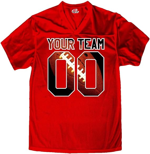 Custom Football Design Online Names Numbers Scarlet Red Mesh Fan Jersey Youth Large