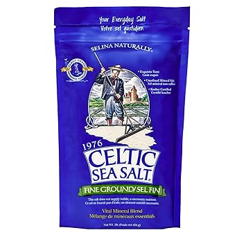 Celtic Sea Salt Fine Ground Unrefined Mineral Salt, Sustainably Harvested, GMP Certified, Lab Tested Baking, Cooking, Hydration, Everyday Use 1 lb Resealable Bag