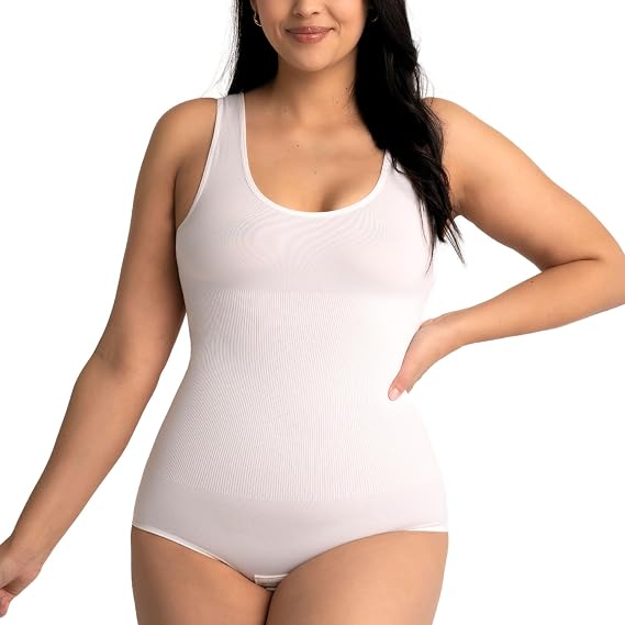 Sculpting Shapewear Round Neck Bodysuit - Tummy Control - Seamless Compression Body Shaper Women