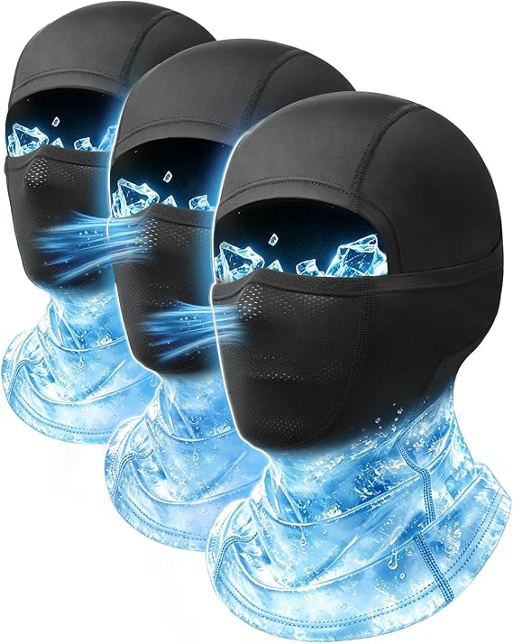 3Pack Cooling Balaclava Summer Face Mask for Men Women,Breathable Shiesty Sun Protection Silk Mask for Work Moto Cycling
