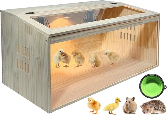 20-Piece Large Chicken Brooder Box, All-in-One Kit Brooder Box, Brooder for Chicks, Quail, Hamsters, Up to 35 Chicks Capacity, Pattern B, 31.5" L x 15.7" W x 15.7" H