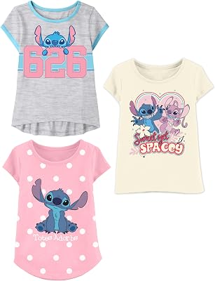 Disney Lilo & Stitch T-Shirt Sets Angel Nani Pleakley Jookiba Kids Graphic Outfit Tee Toddlers Birthday to Girls Clothes