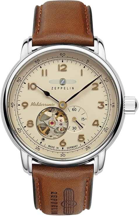 Zeppelin Automatic Watch Series 100 Years Méditerranée with Leather Strap 9666-5