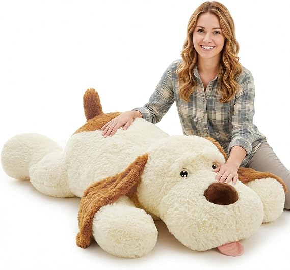 MaoGoLan 52 inches Giant Stuffed Puppy Dog Animal,Ultra Soft Large Plush Soft Plush Dog Body Pillow Toy for Girls,Kids,Puppy Lover