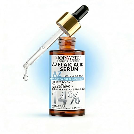 14% Azelaic Acid Serum for Face with Niacinamide, Hyaluronic Acid & Vitamin A/C Redness Soothing, Acne & Dark Spot Care, Azelic Acid for Acne, Facial Serum for Sensitive & Oily Skin, 40ml/1pcs