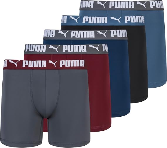 PUMA Men's 5 Pack Performance Boxer Briefs Boxer Briefs (pack of 5)