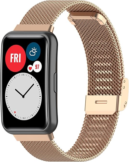 Compatible with Huawei watch fit Bands Women Men,Stainless Steel Metal Band Mesh Replacement Bracelet Wristband for Huawei watch fit Bands