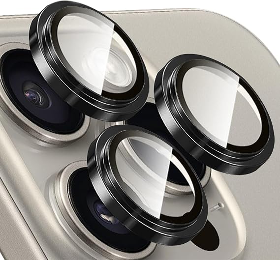 TENOC Camera Lens Protector for iPhone 13 Pro & 13 Pro Max, Black