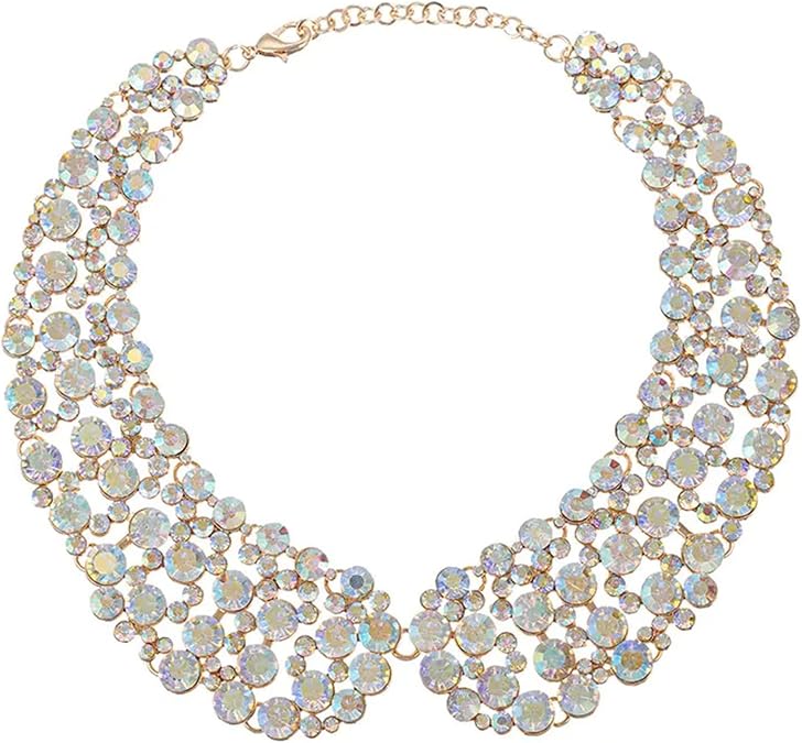 XISAOK Sparkling Crystal Choker Jewelry Lightweight Alloy Design Formal Event Fashion Accessories Rhinestones Collar Necklace
